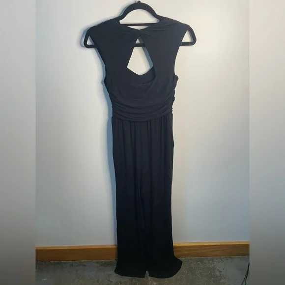 Anthropologie Moulinette Soeurs Black Molly Knit Jumpsuit Wide Leg Quiet Luxury - Picture 12 of 12